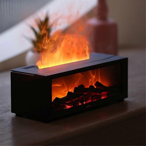 Humidificateur de cheminée à effet flamme, diffuseur de parfum longue durée pour chambre à coucher, noir (1/5)
