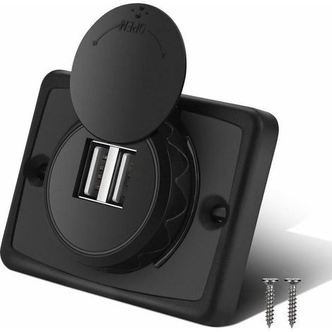 Chargeur double USB étanche pour voiture 5V/3.1A, résistant aux températures extrêmes, protection contre surcharges et courts-circuits