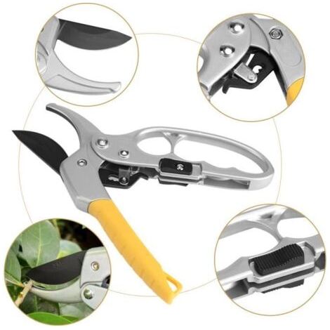 Ergonomische Gartenschere aus rostfreiem Titan für einfaches und müheloses Schneiden. (1/5)