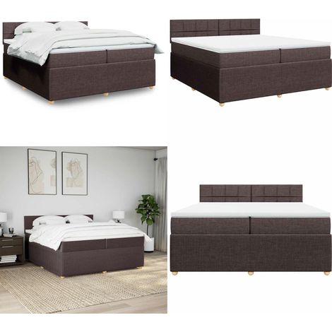 Sommier à lattes de lit avec matelas Marron foncé 200x200 cm - Sommier - Matelas à ressorts ensachés (1/5)