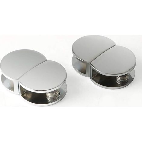 (4 Pcs)Pince à Verre Support d’Étagère en Verre Support de Tablette Mural Fixation Réglable, Verre Adaptatif de 810 mm d'Épaisseur, Finition Polie en Alliage de Zinc (1/3)