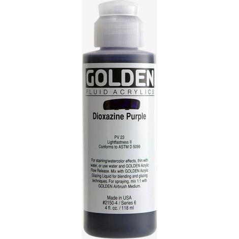 Peinture Acrylique Liquide - GOLDEN - Dioxazine Purple - 119ml - Haute résistance - Flexibilité