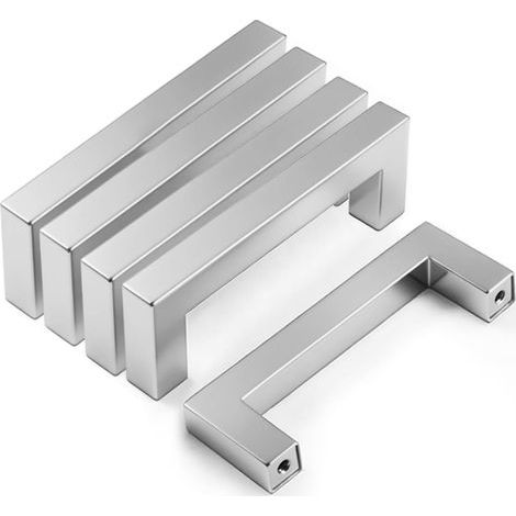 Stück – Möbelgriff – Schubladengriff – Korrosionsbeständiger Edelstahl 304 für Küche und Schränke, Silber, 6,4 cm (1/5)