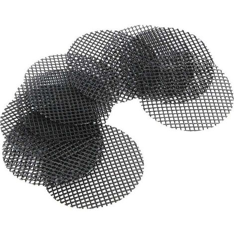 UlisemLot de 10 coussinets en maille pour trou de pot de fleurs, 10 cm, carré rond en maille pour trou de drainage pour bonsaï, tapis de grille pour éviter la perte de terre, filet de drainage (1/4)