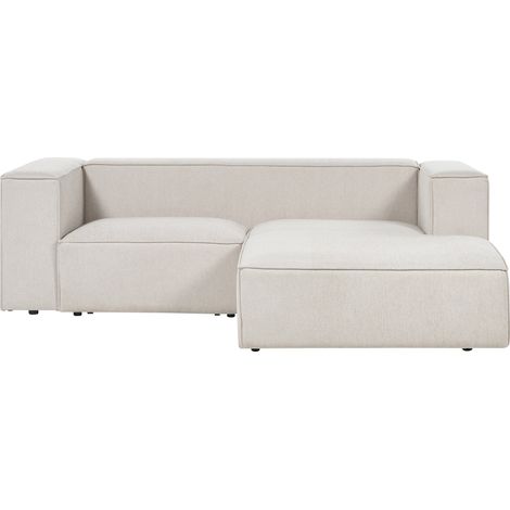 Sofá esquinero tapizado minimalista 2 plazas beige izquierdo Vernon