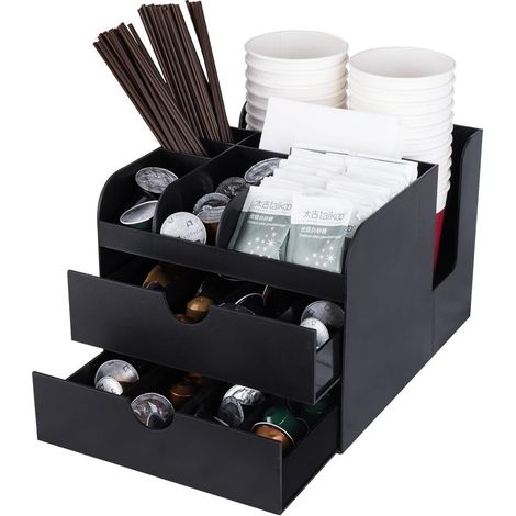Coffee and Tea Organizer,Storage Drawer,Black,VCO-002 (1/5)