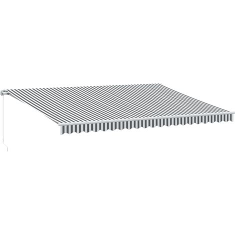 Maison Exclusive - Tenda Retrattile Manuale con LED Antracite e Bianco 500x350 cm