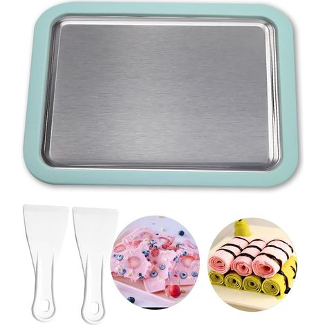 Rouleau de crème glacée XL Plaque à Glace Instantanée avec 2 Spatules, Machine à Faire De La Glace Rouleau Pour Sorbet Gelato Yaourt Congelé, Machine à Yaourt Congelé Fait Maison Bricolage (1/5)