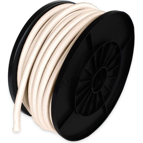 Elastisches Gummiseil Elfenbein 25 Meter - Qualität PRO TECPLAST 9SW - Spannseil für Planen mit einem Durchmesser von 9 mm