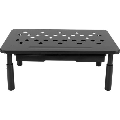 Support élévateur pour Ordinateur de Bureau avec Tiroir – Support en Métal pour Ordinateur Portable et Imprimante, Bureau Ergonomique ventilé, Plate-forme en Acier Robuste de 20 Kg, 3 (BLACK) (1/5)