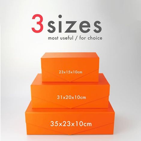 Grande boîte cadeau en forme de V Orange L (1/5)