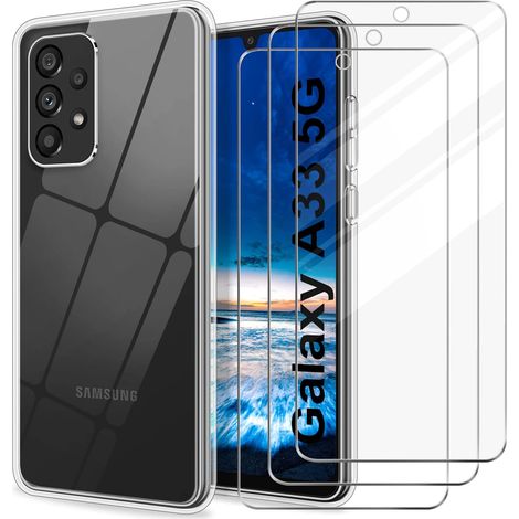 CUSTODIA TRASPARENTE PER SAMSUNG GALAXY A33 5G SILICONE + 3X VETRO TEMPERATO (1/5)