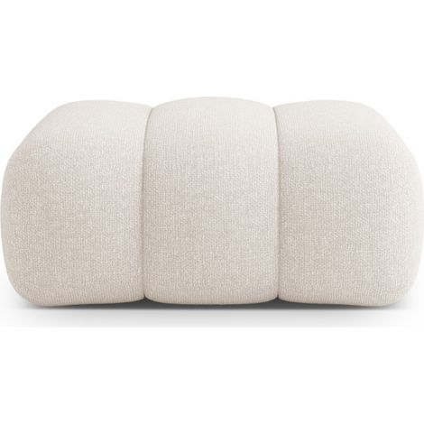 Pouf en chenille beige clair (1/5)