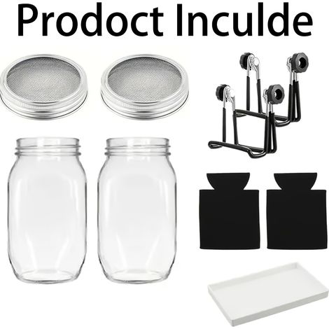 Filiyano – kit pour compositions florales – Ensemble de bocaux Mason en verre de 946 ml (32 oz) - Très grande capacité, plusieurs options disponibles (1/5)