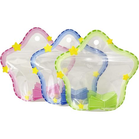 Le pack contient 30 sachets cadeaux transparents et refermables, des sachets de conservation alimentaire en plastique, parfaits pour les cadeaux de la fête des pères (3 coloris, 13,5 x 13,5 cm). (1/5)