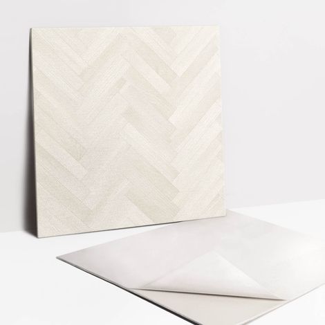 Carrelage autocollant - Vinyle - Parquet délicat et clair 9x30x30 (1/5)