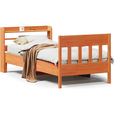 Maison Exclusive - Letto senza Materasso Marrone Cera 100x200 cm in Legno di Pino