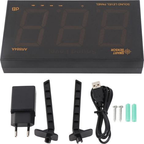 Sonomètre décibel mural avec écran LCD, 30 dB à 130 dB, pour maison, école, usine (1/5)