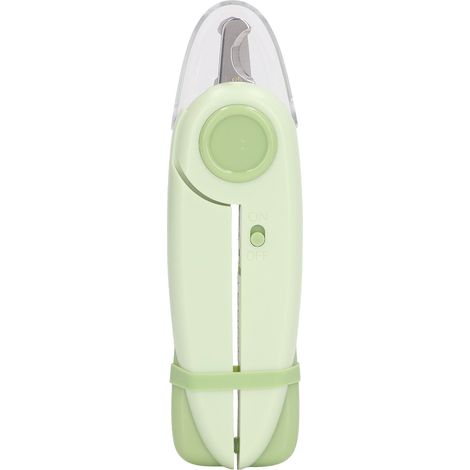 Coupe-griffes chien chat professionnel portable, tondeuse à griffes avec lumière LED et lime, outil de toilettage vert clair (1/5)