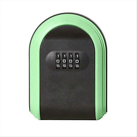Coffre-fort à clés étanche à combinaison 4 chiffres, noir et vert (1/5)