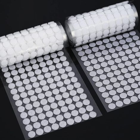 Runde Rubbelaufkleber, 504 Paare 10-mm-Kreise mit Klettverschluss, 1000 Klettpunkte, selbstklebende Eckpunkte (1/5)