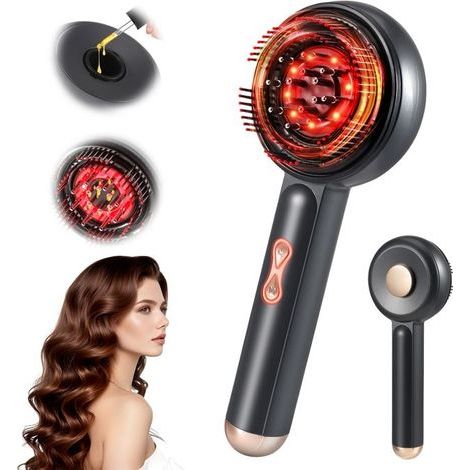 Brosse Massage Cuir Chevelu, Scalp Massager Applicateur Huile Cheveux avec Micro-courant EMS et Lumière Rouge, Appareil (1/5)