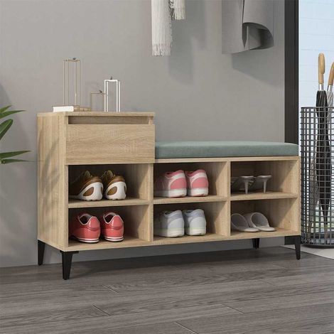 vidaXL Shoe Cabinet Sonoma Oak 102x36x60 cm Engineered Wood (1/5)