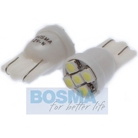 BOSMA Glühbirne 12V 5LED SMD3528 T10 WEISS 6000K Blister