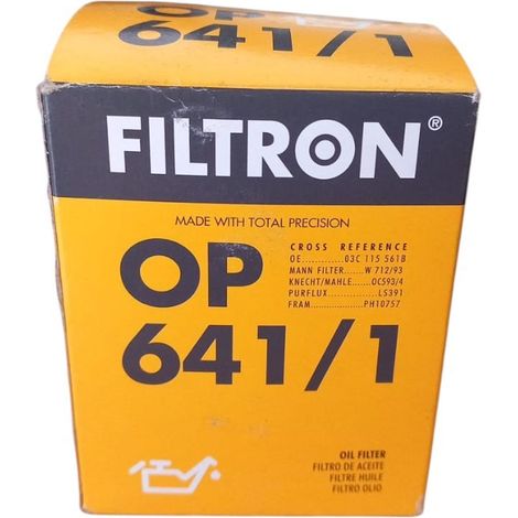 Filtro olio motore marca filtron codice filtro op 641/1