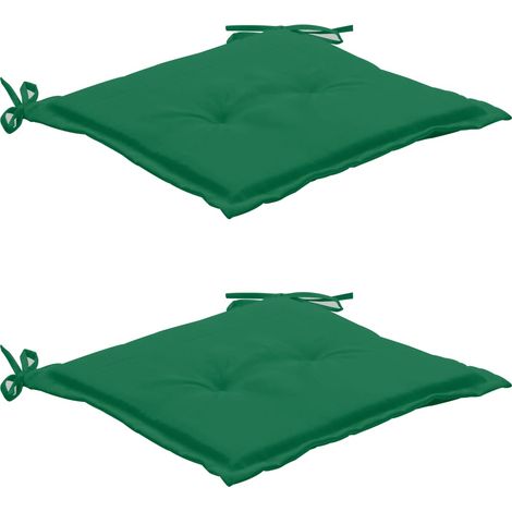 Juego de 2 cojines para silla de jardín 100% poliéster impermeable verde 50x50x3 cm DEC021726 (1/5)