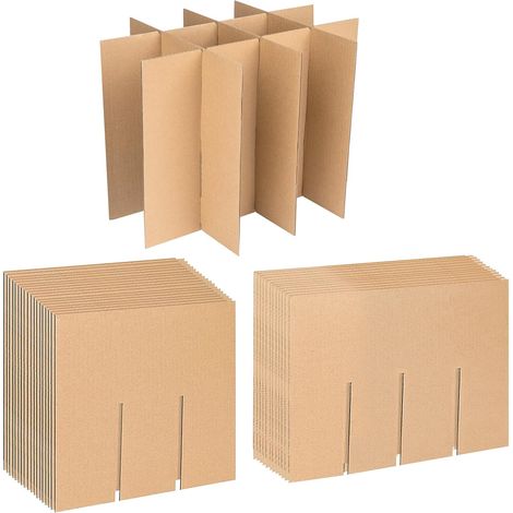 Set of 6 Boxes for Moving Dishes Corrugated Cardboard Tray Dividers, Glass Separation Kits for Moving Boxes 16 x 12 x 12 Inches (Box Not Included) (1/5)