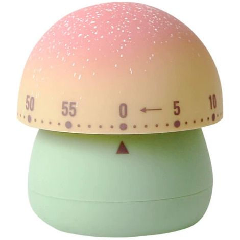 Timer da cucina meccanico - Timer a forma di fungo per bambini - Conto alla rovescia manuale di 60 minuti - Timer da cucina (base verde)