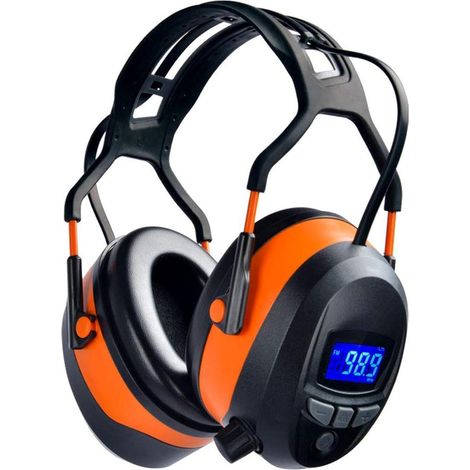 Gehörschutz Kopfhörer mit Bluetooth, MP3 & Radio, NRR 29dB, Orange (1/5)