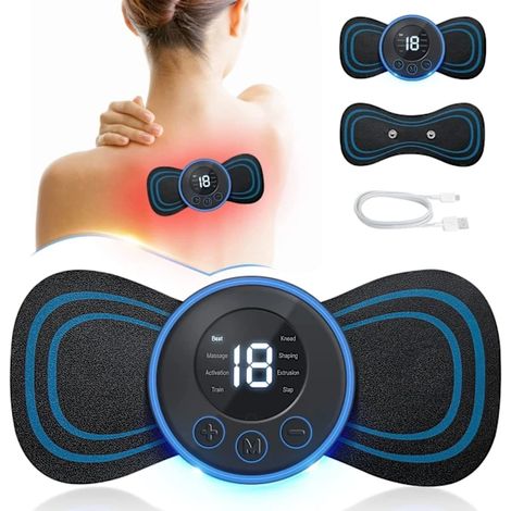 Filiyano – kit – Appareil de massage TENS Mini Butterfly pour tout le corps, soulage la douleur, masseur vibrant sans fil, 8 modes, 1 kit (1/5)