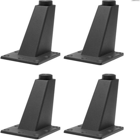 Set of 4 black aluminum furniture legs – Adjustable 8 cm – Max load 25 kg – Beveled legs for sofas and tables (1/5)