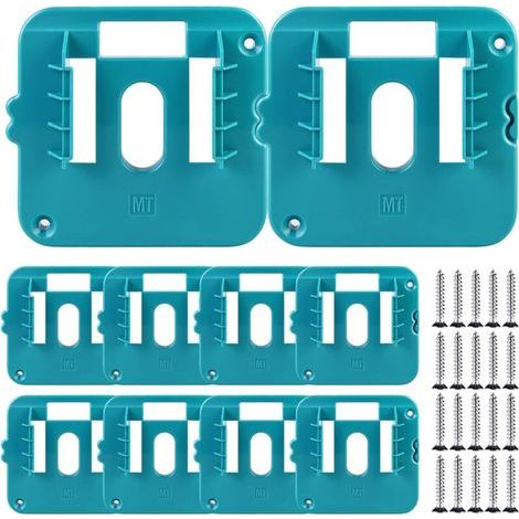 10 Stück Akkuhalterung für Makita Akkuhalterung 14,4-18 V Wandhalterung für BL1860 BL1850 BL1840 BL1830 (mit 20 Schrauben, ohne Akku)