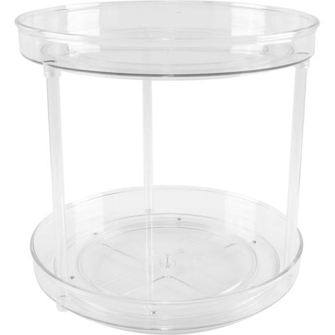 2 Pack Refrigerator Storage Rack, Transparent Turntable Condiment Rack, Spice Rack, Suitable for Cabinets, Pantry, Refrigerator (1/5)