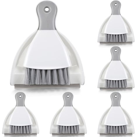 Set da 6 mini verdure in Stofschop, piccolo Stofveger in Schop, Draagbare borstel multifunzionale per auto, Tafel, Cantoor, Werkblad, Toetsenbord, Keuken, Huisdierkooi, Huiselijke Schoonmaakgereedscha