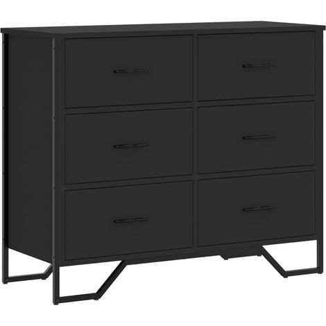 Chest of Drawers Black 91x35.5x74.5 cm Engineered wood vidaXL (1/5)