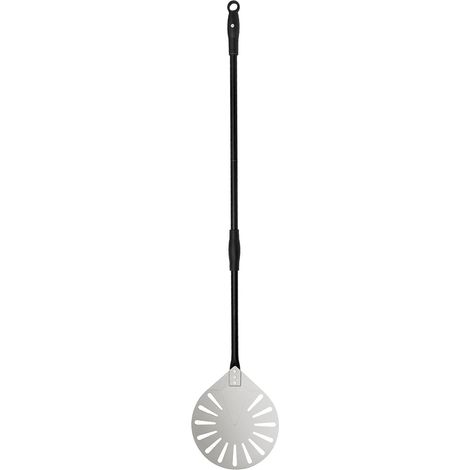 Pelle à Pizza Perforée en Aluminium Anodisé Durable avec Poignée en Silicone Isolant pour Four, Pizzas Maison, Pains, Silver (1/5)