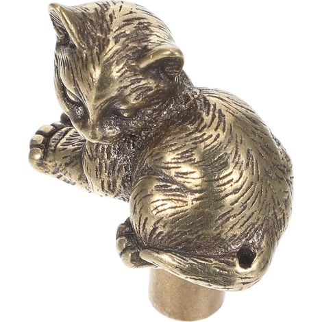 Poignée de porte chat vintage en laiton GALPADA, design (1/5)