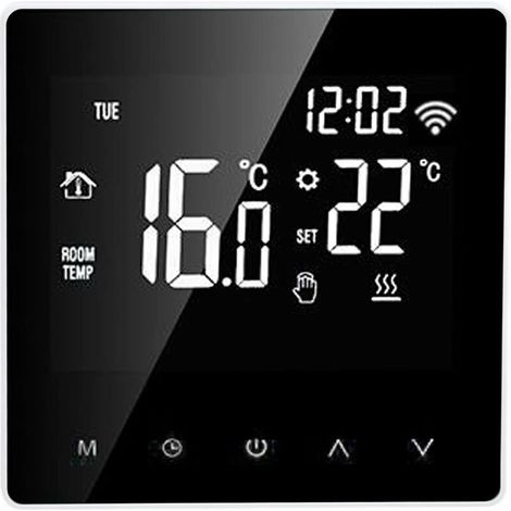 ME81H Smart WIFI LCD Thermostat for Water, Underfloor Heating, and Electric Wall-Mounted Boilers. Compatible with Tuya AC230V. White Background and White Button. 16A (1/5)
