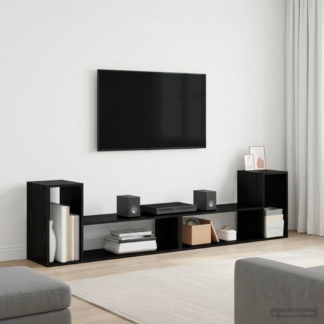 vidaXL Meuble TV 100 x 30 x 50 cm Chêne noir Bois d'ingénierie (1/5)