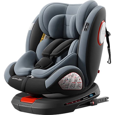 Siège auto pour enfant, rotation à 360°, inclinaison réglable, L007-GREY (1/2)