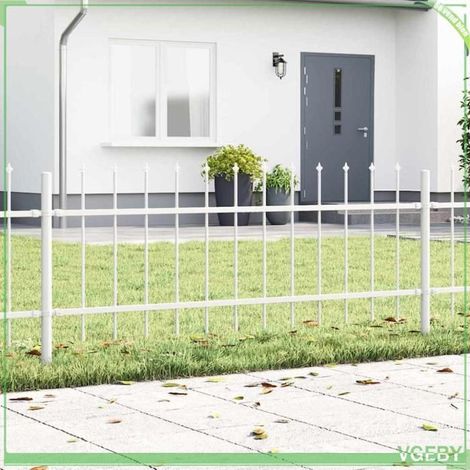 Clôture de jardin en acier peint blanc 11,9 m x 110 cm – traitée poudre, résistante UV et eau (1/5)