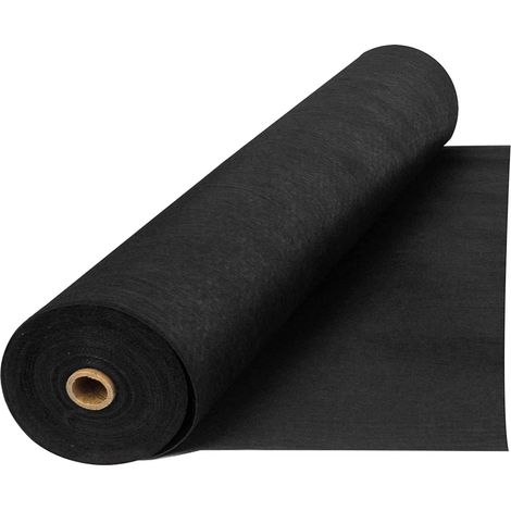 Toile de Paillage Géotextile PP Perméable 1 × 91 m, 170 g/m² Noir (1/5)