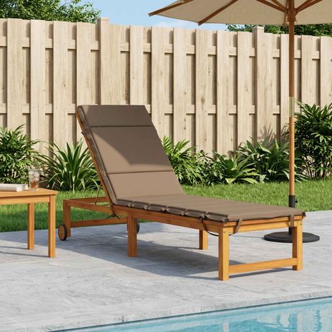 vidaXL Sunlounger Cushion GEMERT 100% Polyester Taupe 200 x 50 x 3 cm (1/5)