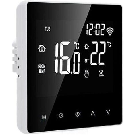 FOREHILL Thermostat Connecté Mural, ME81H AC 230V WiFi Thermostat Intelligent, Affichage LCD Thermostat Intelligent Thermostat de Chauffage par Le Sol((16A, White Back and White Press) (1/4)