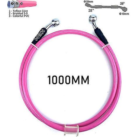 Durite de frein renforcée en acier inoxydable pour moto, pitbike, moto de route et quad, homologuée DOT, 40/95/110/220 cm - 1000 mm (1/5)
