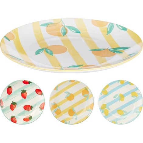 PLATO PORCELANA FRUTAS 19CM SURTIDOS
